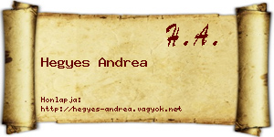 Hegyes Andrea névjegykártya